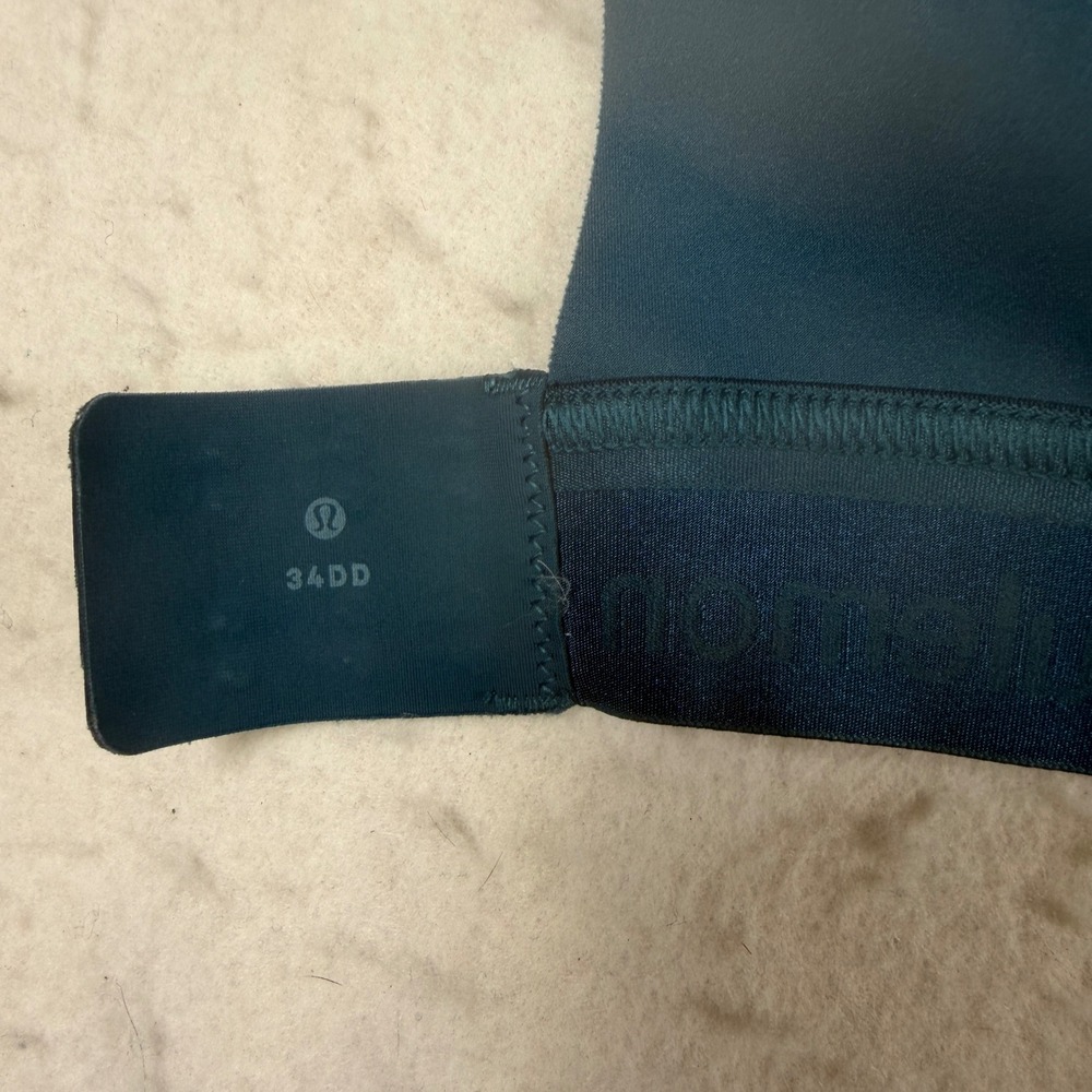Lululemon Like a Cloud High Support Bra 34DD Teal Blue Adjustable Straps Yoga - Picture 4 of 5